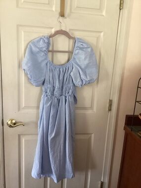 NWT UMGEE LINED TIE BACK BLUE DRESS. SMALL